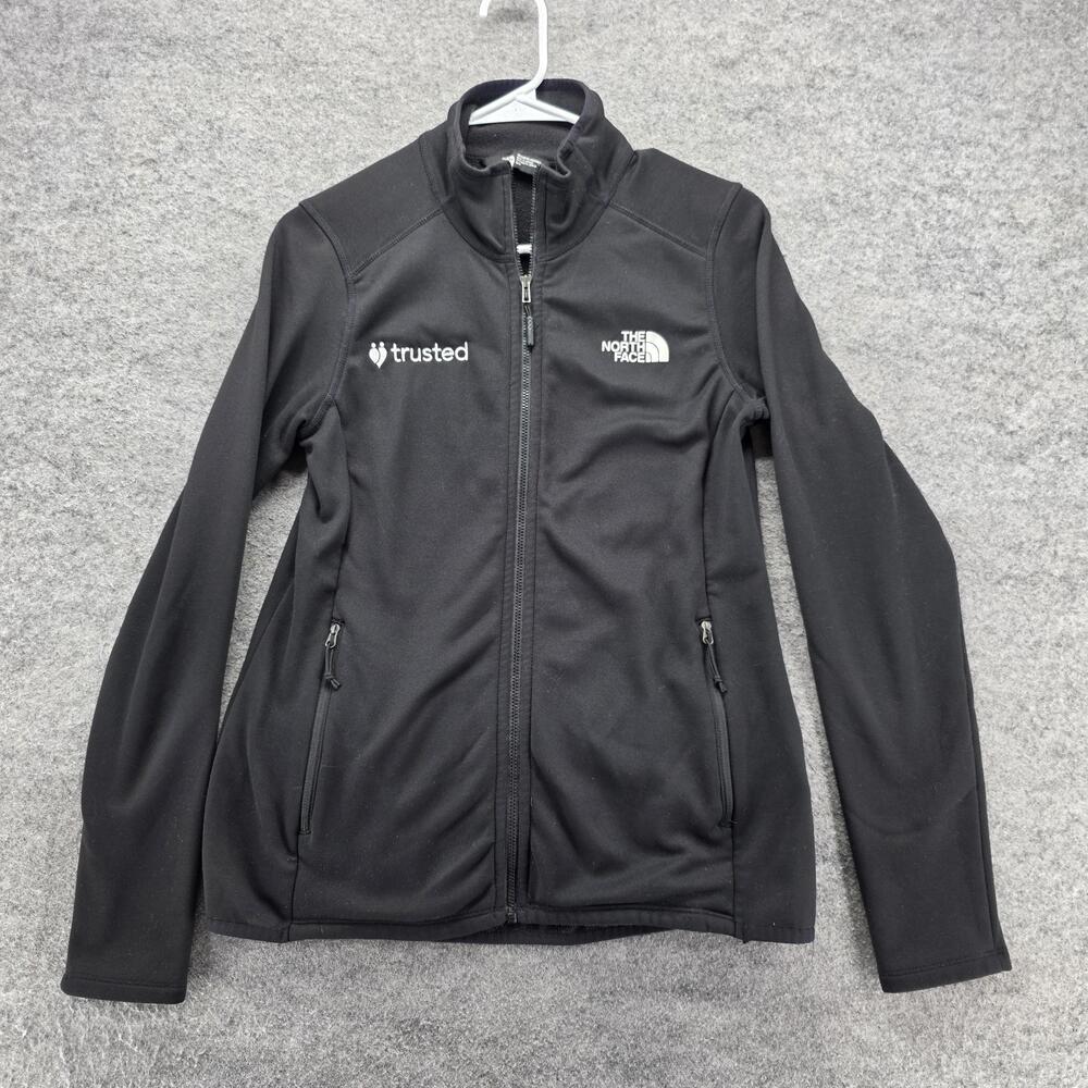 The North Face Softshell Jacket Womens Small Black Full Zip Stretch Zip Pockets
